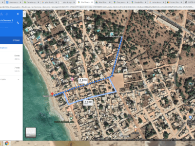 NGAPAROU : Terrain de 500 m2 à 5min à pied de la plage à vendre